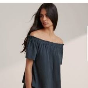 Aritzia Off-Shoulder Blue Top